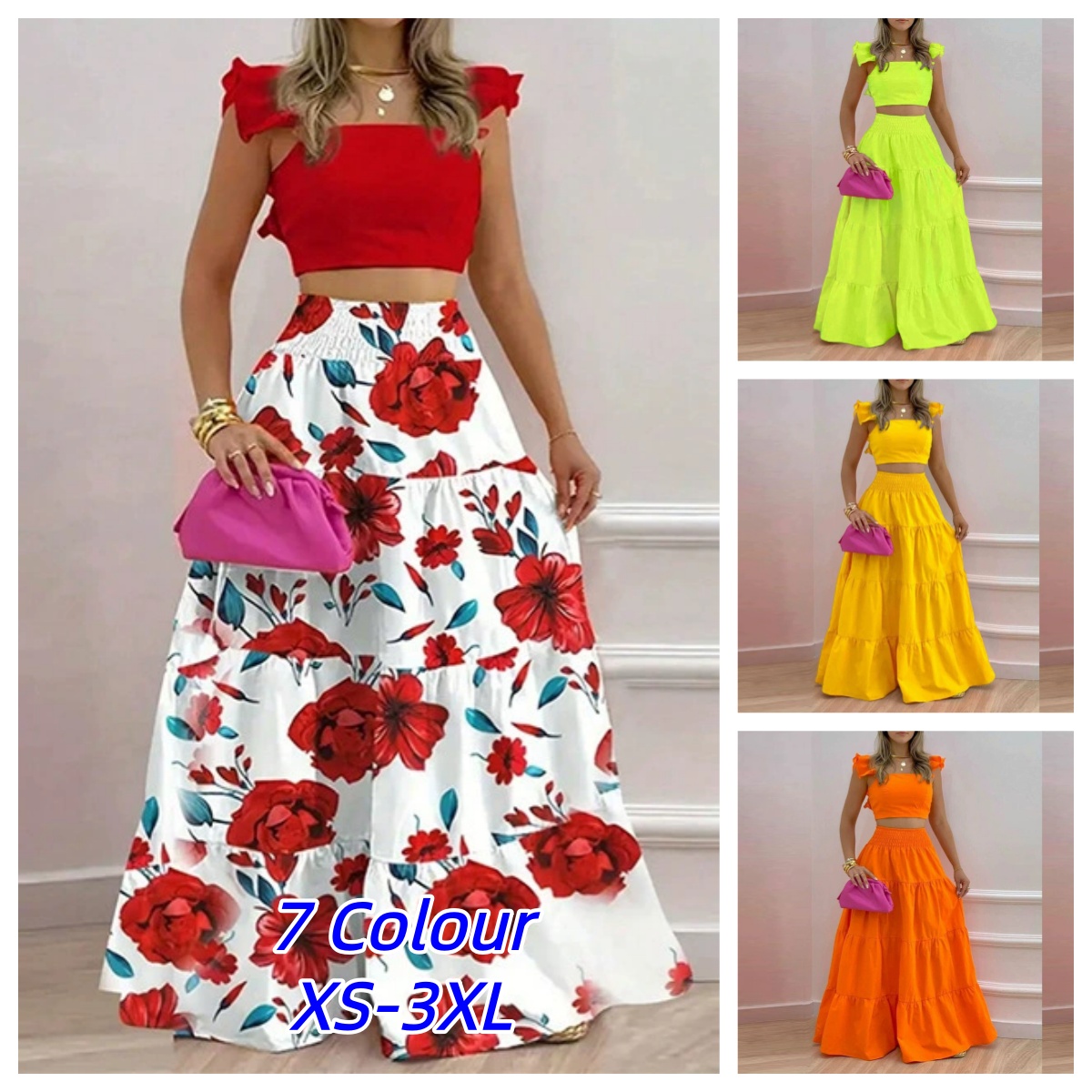 Female Formal Wear - Etek Y2k İki Parçalı Set Kadın