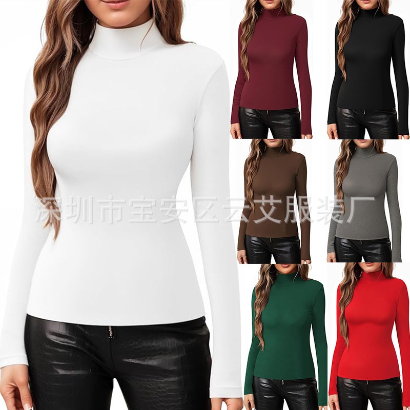 Turtleneck Bodysuit Office - Kadınlar İçin Tek Renk Balıkçı Yaka