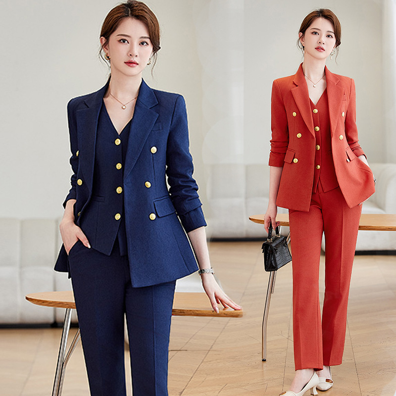 High End Women'S Formal Wear - Kadınlar için Lacivert Takım Elbise Seti,