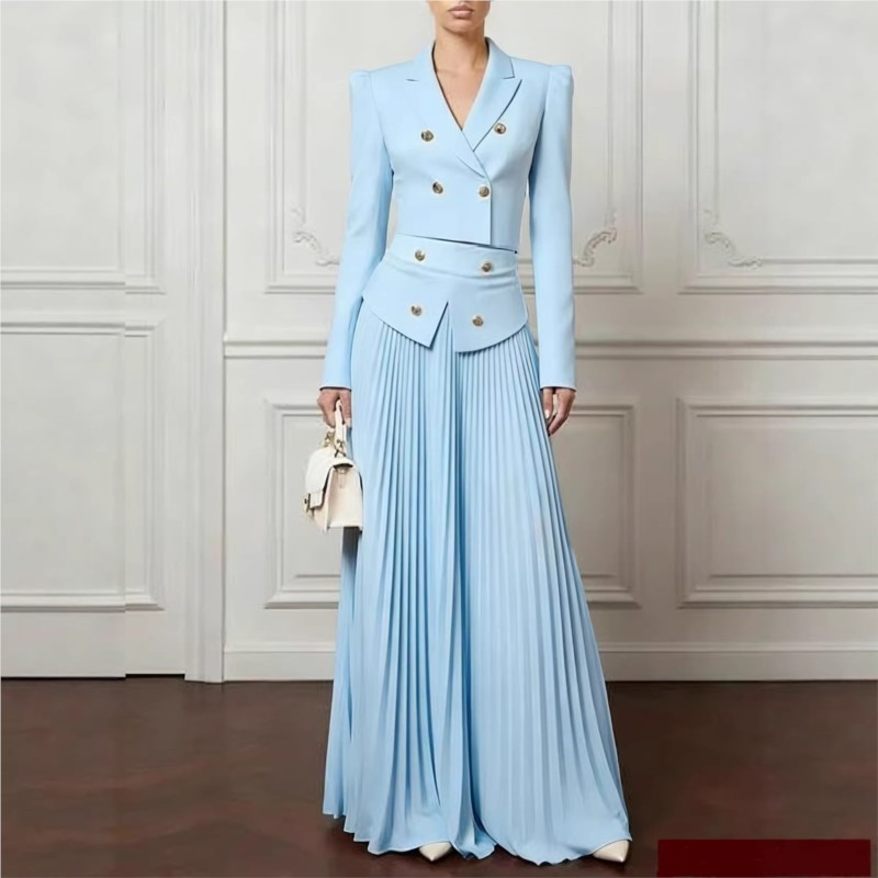 Formal Women'S Wear - Zarif Mizaç 2 Parçalı Set Yaka