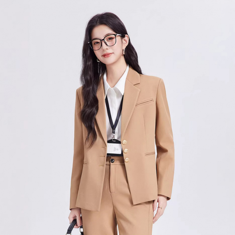High End Women'S Formal Wear - Haki kadın takım elbise seti, üst