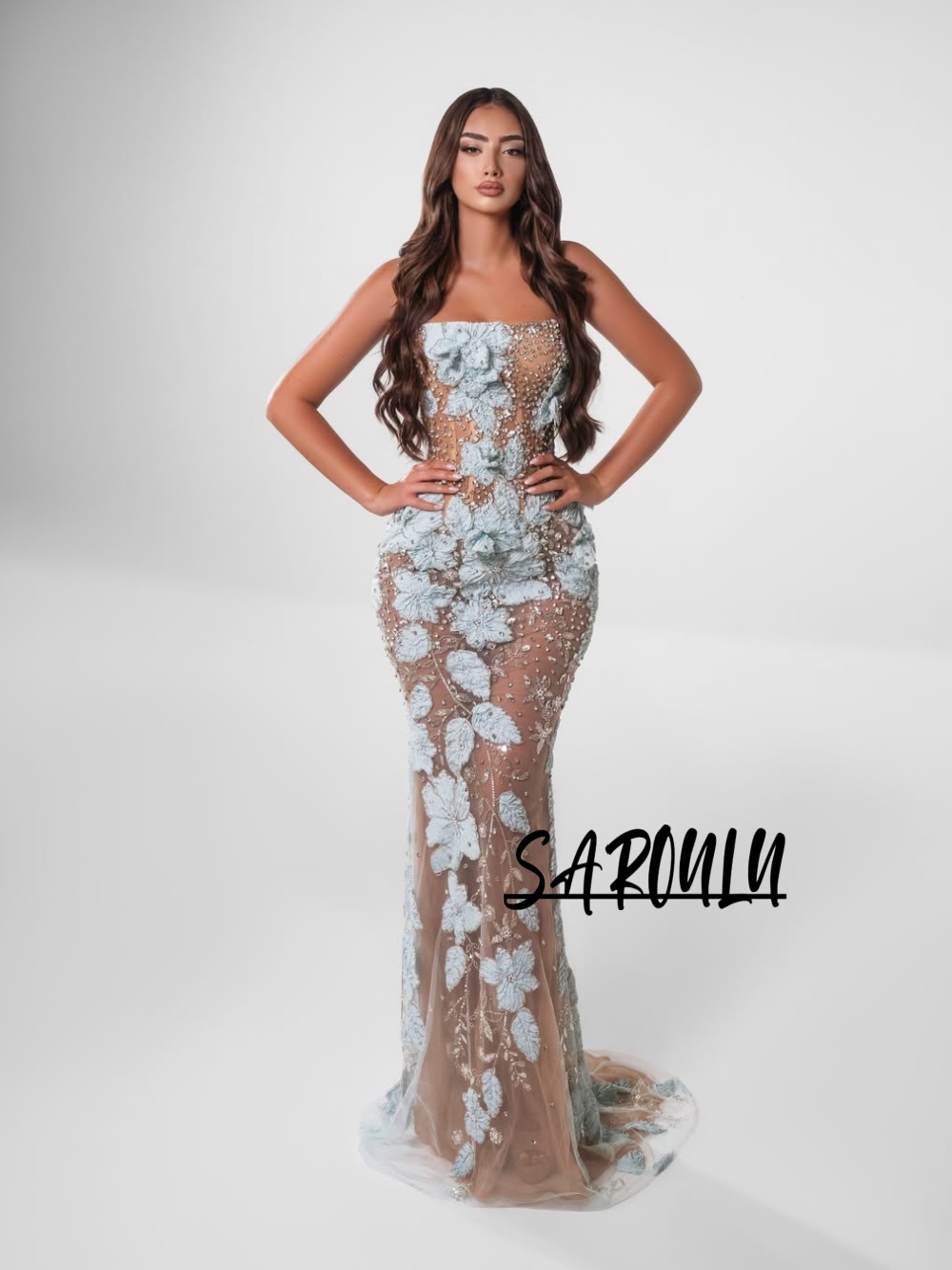 Romantik Açık Mavi Çiçekli Abi - Women Formal Event Wear incelemesi ve fiyatı