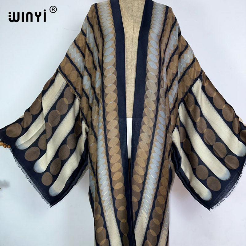 WINYI kimono yaz geometrik bas - Young Women'S Formal Wear incelemesi ve fiyatı