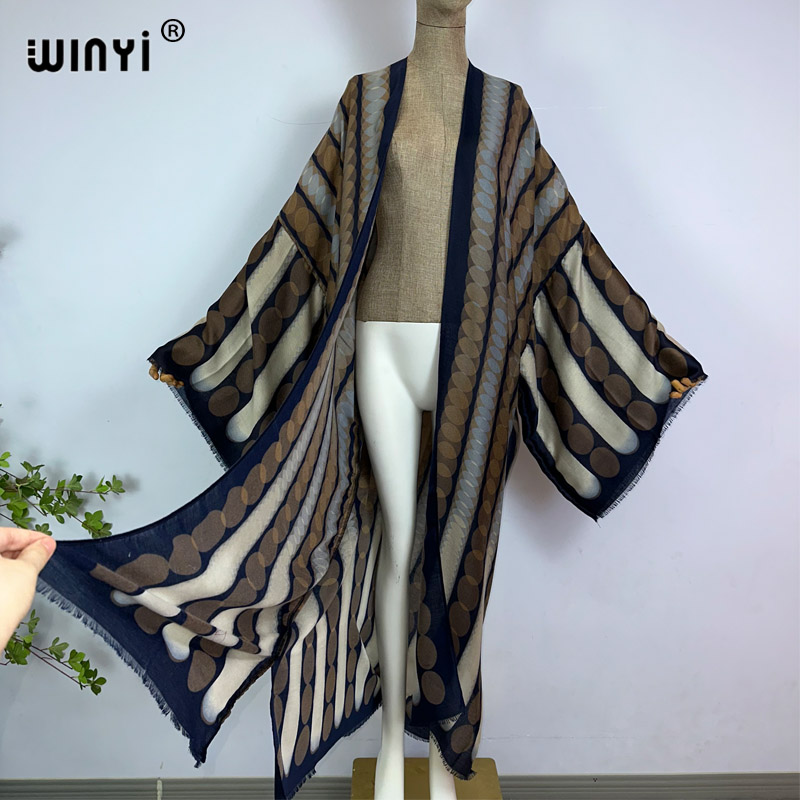 WINYI kimono yaz geometrik bas - Young Women'S Formal Wear incelemesi ve fiyatı