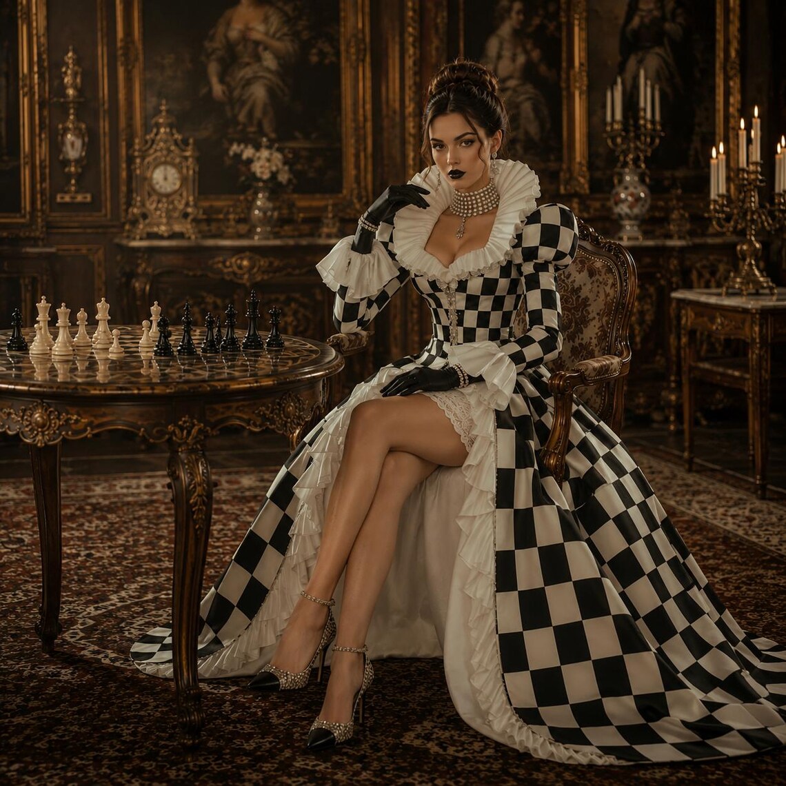 Özel Yapılmış Siyah Beyaz Dama - Female Formal Wear incelemesi ve fiyatı