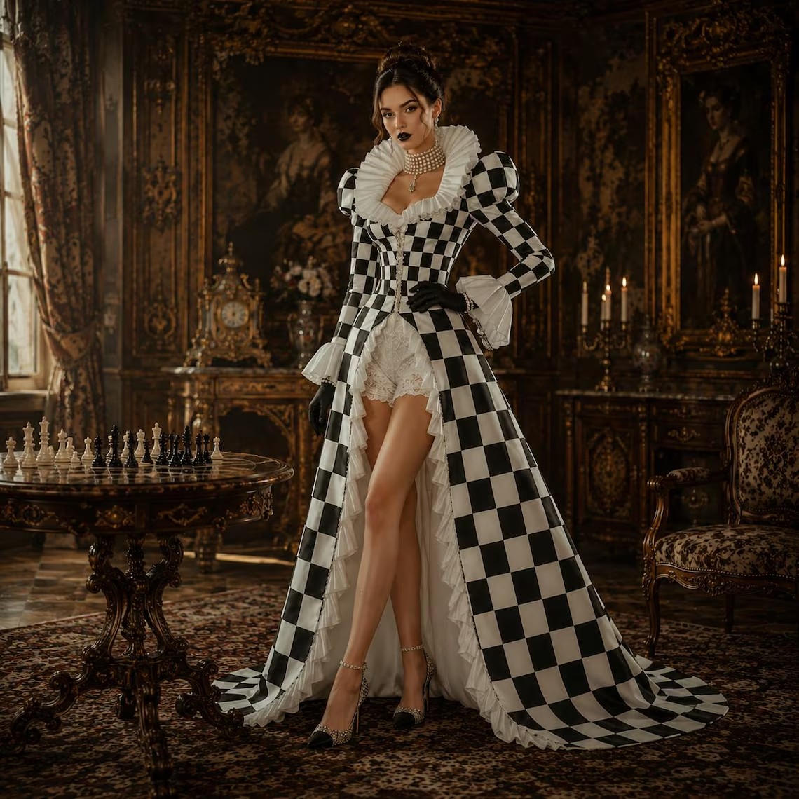 Özel Yapılmış Siyah Beyaz Dama - Female Formal Wear incelemesi ve fiyatı