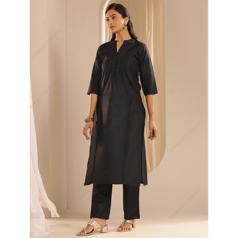 Kadın Siyah Jakarlı Kurta Pant - Women Formal Wear Ethnic incelemesi ve fiyatı