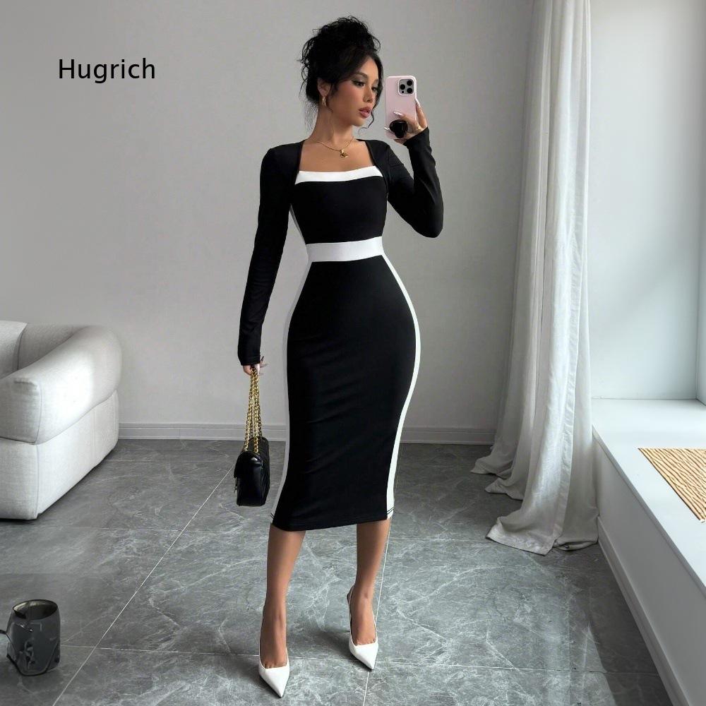 Kare Yaka Uzun Kollu Midi Vücu - Women Formal Event Wear incelemesi ve fiyatı